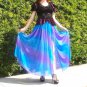 Sparkling Turquoise Purple Skirt Ameynra design 1 Slit Elastic Waist Size S New