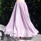 Ameynra bellydance fashion full-circle chiffon skirt light lilac size M Long New