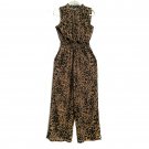 Women's jumpsuit size M. Animal print, multicolor brown-black. Chiffon. Long