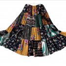 Flared patchwork skirt, long / maxi. Multicolor. Size M. Gypsy--inspired design