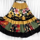 Multicolor Patchwork Maxi Skirt with flowers. Ameynra design. Size M. New