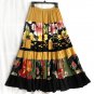 Multicolor Patchwork Maxi Skirt with flowers. Ameynra design. Size M. New
