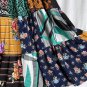 Flared patchwork skirt, long / maxi. Multicolor. Size M. Gypsy--inspired design