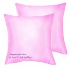 Pair of Light-pink Satin Pillows 12x12" ~ New, Soft, Square
