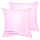 Pair of Light-pink Satin Pillows 13x13" ~ New, Soft, Square