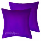 Pair of Purple Satin Pillows 12x12" New, Soft, Square. Ameynra home decor