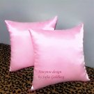 Pair of Ligh Pink Satin Pillows 12x12 inches each. Ameynra home decor. New