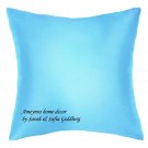Light Blue Satin Decorative Pillow 12x12. Mini / Small. Cute, new