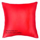 Red Satin Decorative Pillow 12x12. Mini / Small. Cute, new