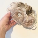 Exotic headband with faux flowers & rhinestones. Handwork. For dance or carnival