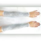 Sparkling light blue - light-gray sleeves armbands for sance. Size XS. Long