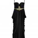 Evening gown / prom dress. Elegant, black, with rhinestones. Size M. Long