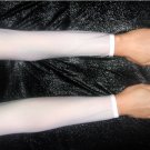 White mesh sleeves for dance costume, show, carnival, cosplay. Size L