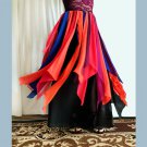 Ameynra design Multicolor chiffon skirt with petals. Gypsy style. Size L. New