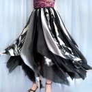Ameynra Gothic black white gray chiffon petal skirt. Twice more petals! Sz M New