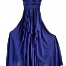 Blue chiffon high low dress. Long, lined. Beautiful! Size 1/2 fits size XS