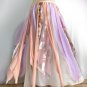 Ameynra Belly dance Skirt. Multicolor Chiffon. 2 slits. Colorful petals. Size S