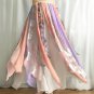 Ameynra Belly dance Skirt. Multicolor Chiffon. 2 slits. Colorful petals. Size S