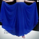 Maxi Skirt. Blue crepe de chine. Elastic waist. Ameynra design. Size L. New