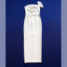 Black Halo dress size 8. Long, straight, off-white, with high slit on back