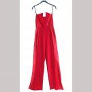 Black Halo women's jumpsuit, strapless, long, wide leg. Red. Size 2. New