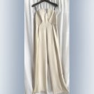 Black Halo women's jumpsuit, strapless, wide leg. Ivory / metallic. Size 4. New