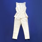 Black Halo women's jumpsuit, sleeveless, with ruffle. Size 4 Off white color