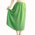 Light Green Skirt Mid-Calf Midi Structured Chiffon Size S Small, Elastic Waist