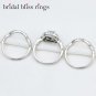 3Pcs 925 Sterling Silver Wedding Rings 2.1Ct AAA CZ Engagement Ring