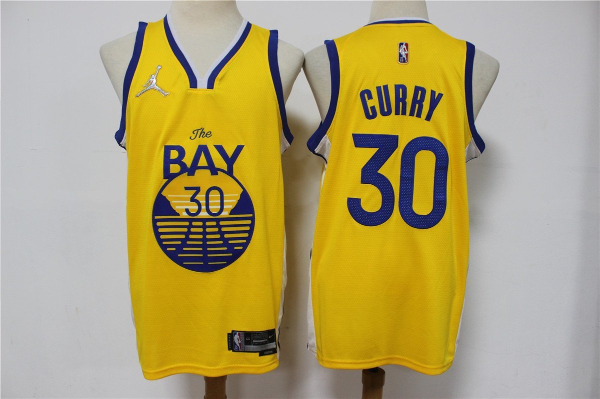 Warriors #30 Stephen Curry 2021-22 75th Diamond Anniversary Royal Jersey  Icon Edition
