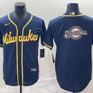 MLB Brewers Blank Yellow Cerveceros Cool Base Men Jersey