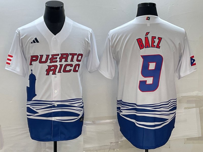 Men's Puerto Rico Baseball Roberto Clemente White 2023 World Baseball  Classic Replica Player Jersey