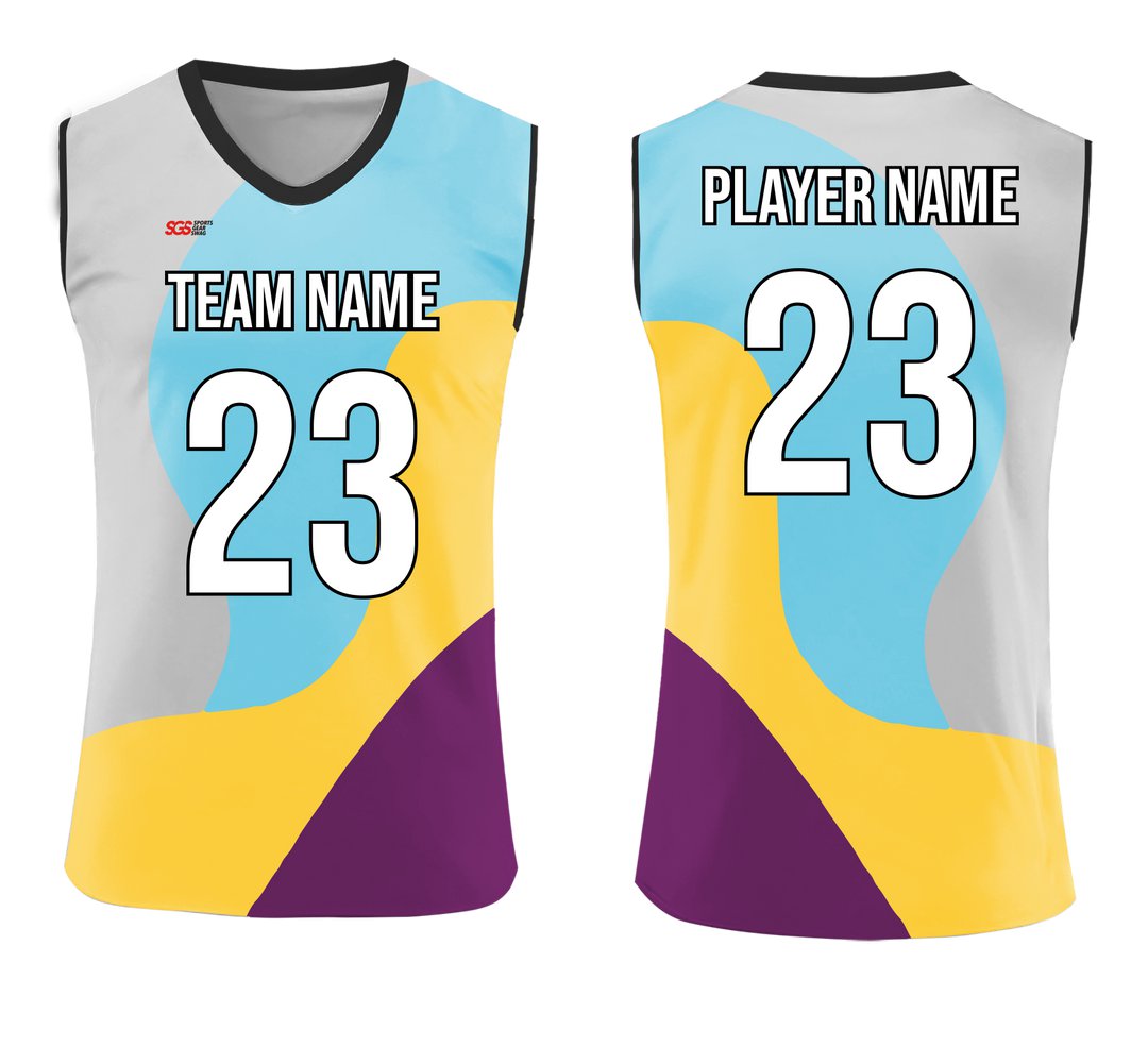 Custom Zig Zag Shapes Adult Youth Unisex Sleeveless Volleyball Jersey