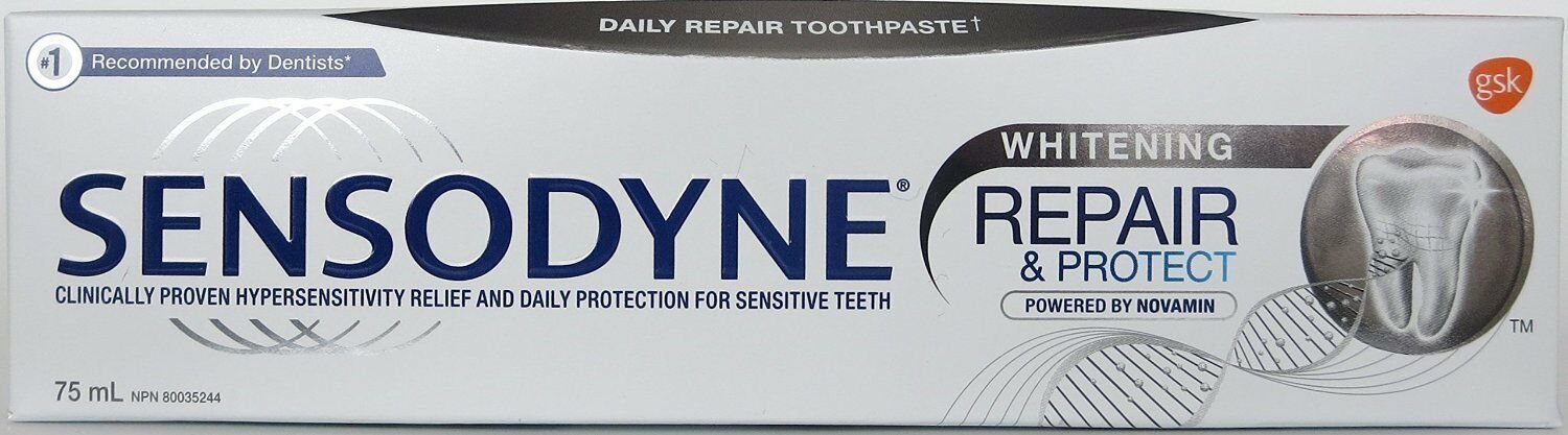 Sensodyne Toothpaste with Novamin Repair and Protect Whitening 6 x 75ml ...