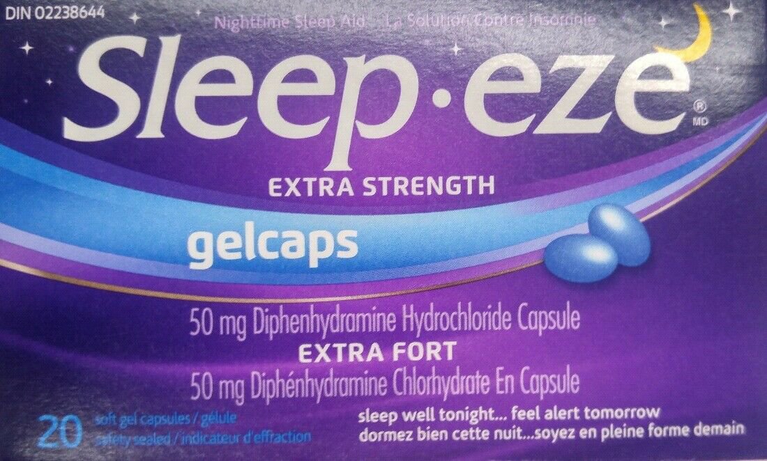 Sleep Eze Extra Strength SleepGels 20 capsules x 4 boxes Canadian