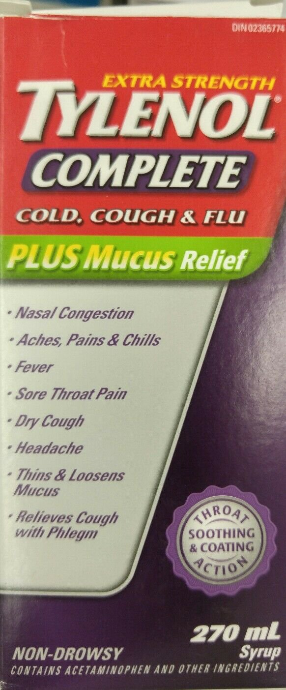 Tylenol Complete Extra Strength Cold Cough & Flu Plus Mucus 2 x 270ml