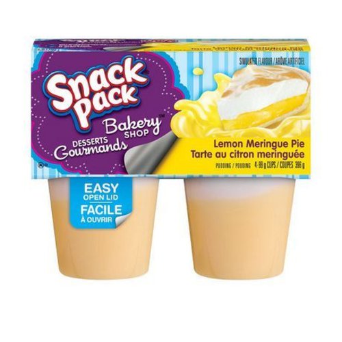 Snack Pack Bakery Shop Lemon Meringue Pie Pudding 4 cups x 10 x 396g 40 pudding