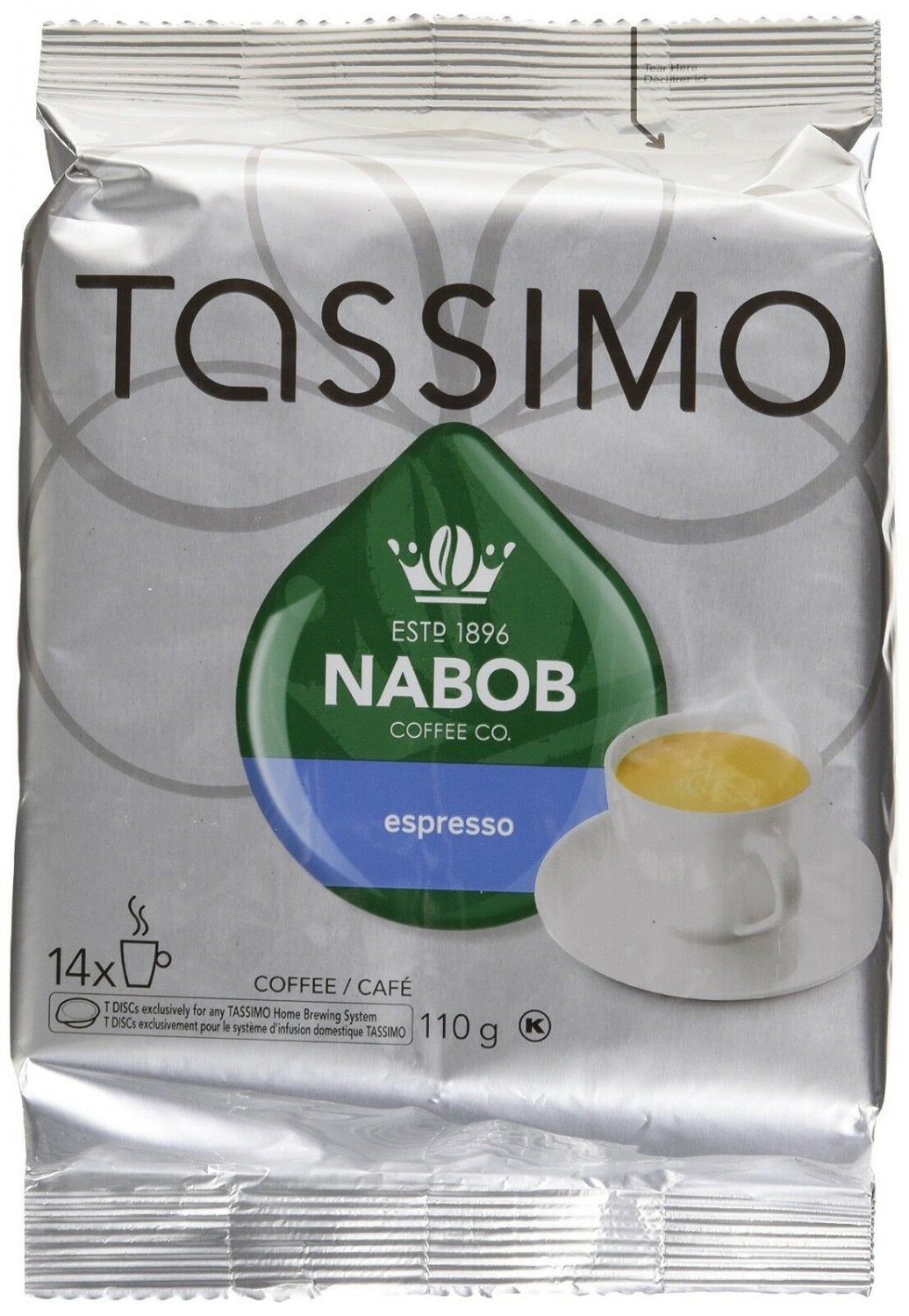 Tassimo Nabob Espresso Coffee 14 Disc x 6 boxes Canadian