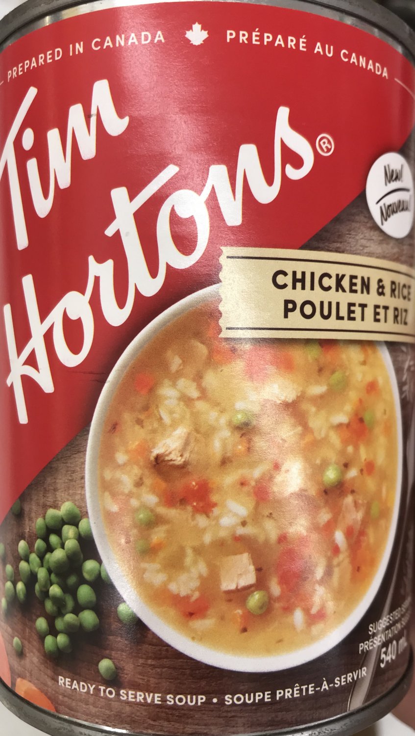 Tim Hortons Canned Soup Chicken & Rice 12 tins x 540ml Canada