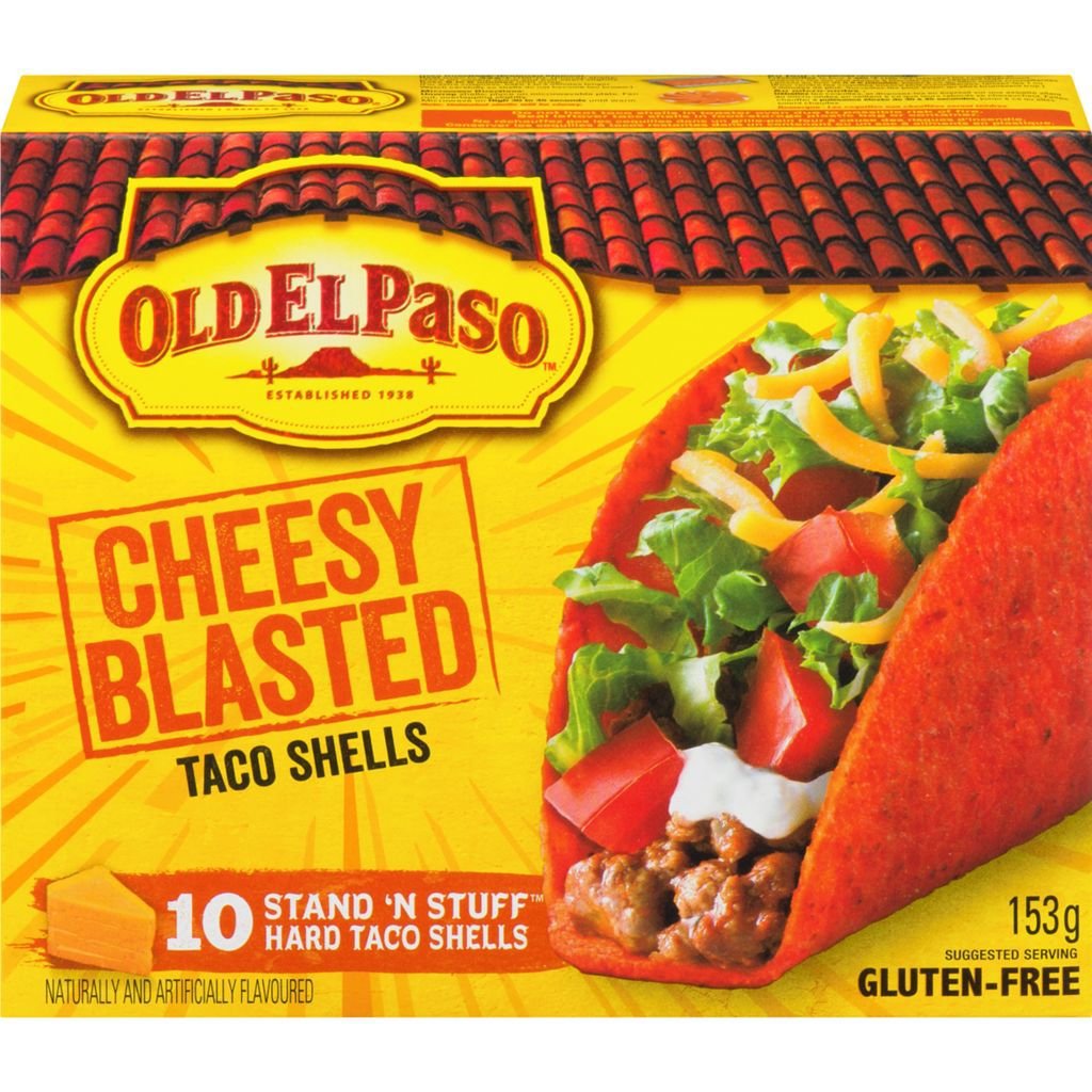 Old El Paso Cheesy Blasted Stand n Stuff Taco Shells 5 boxes x 10