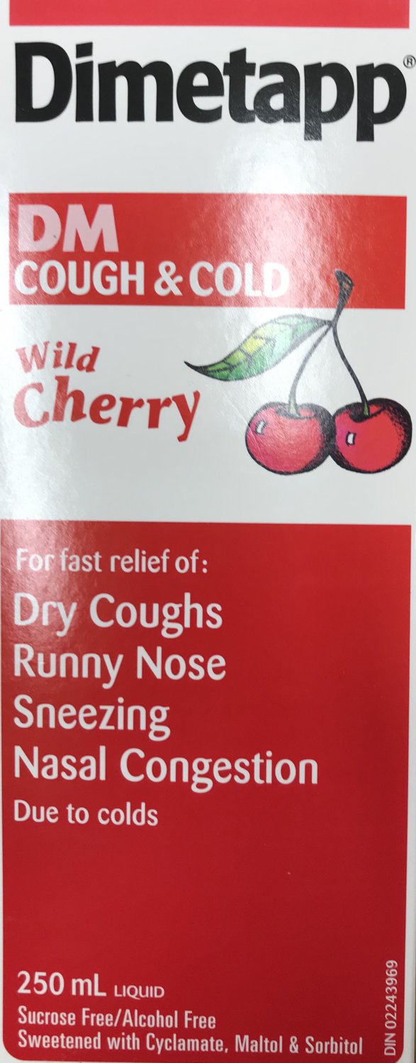 Dimetapp DM Cough & Cold Syrup Wild Cherry 2 x 250ml Canada