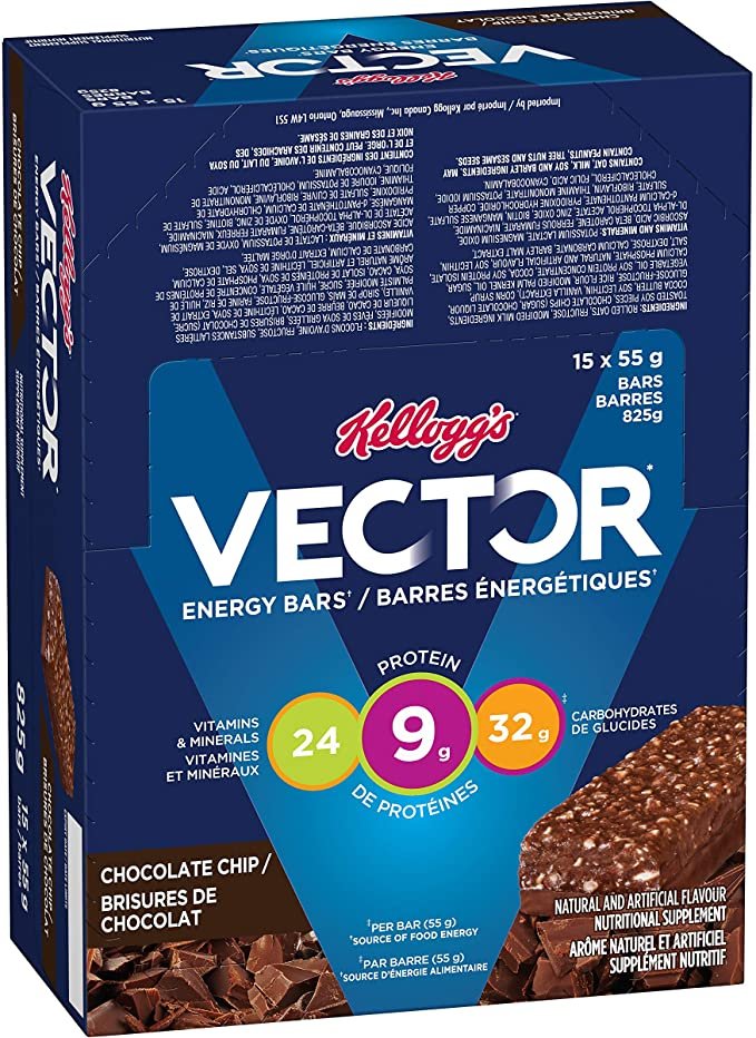 Kellogg’s Vector Energy Bars Chocolate Chip 2 boxes of 15 Canada