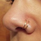 Fake Double Nose Ring Gold Body Jewelry