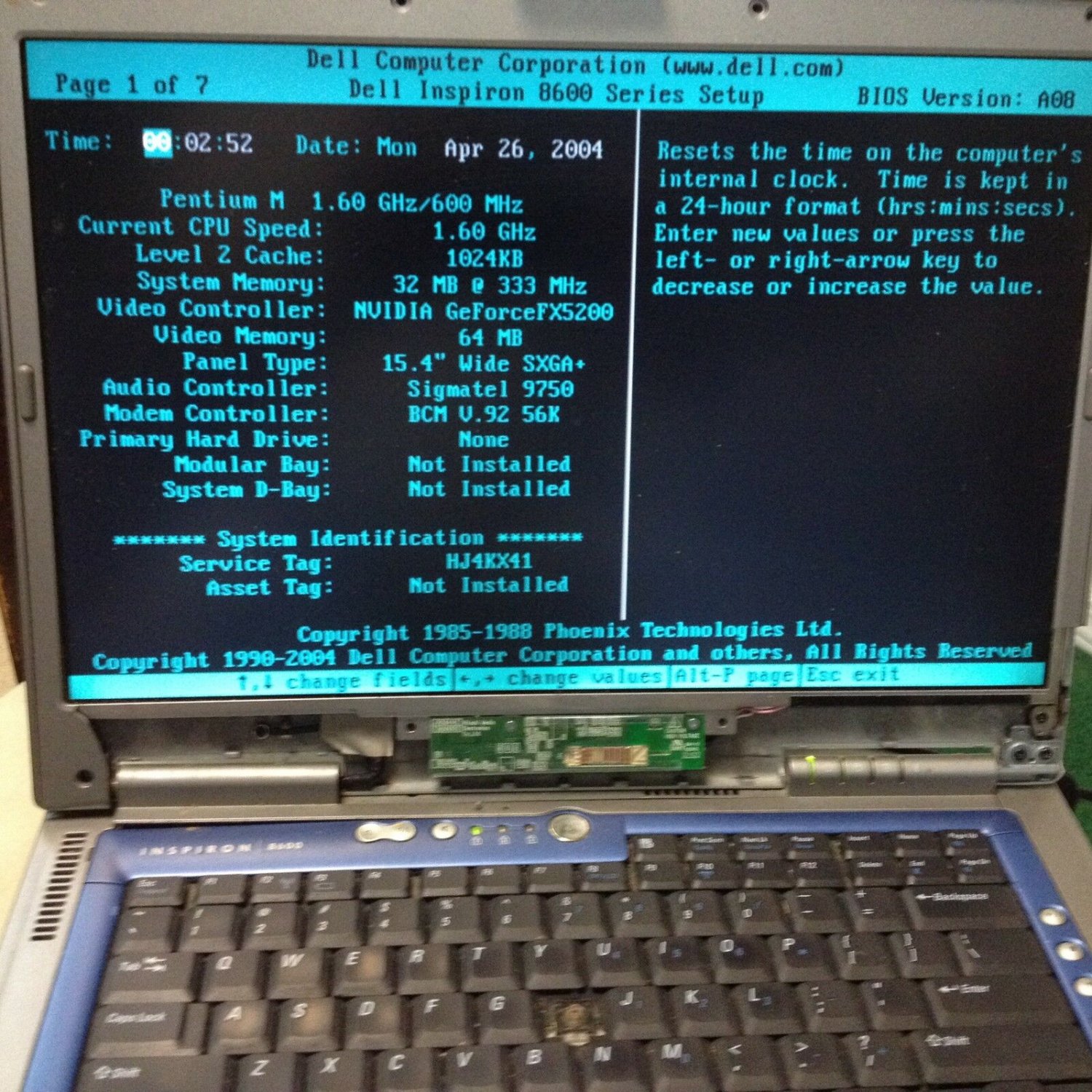 DELL INSPIRON 8600 15.4" LAPTOP NOTEBOOK MOTHERBOARD PARTS SCREEN CASE SHELL LCD