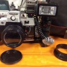 Vintage Canon Camera "A" Motor Drive, Red Eye Reduction with Flash 50mm Lens