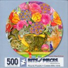 Bits And Pieces - Flower Shop Kittens Round 500 Piece Puzzle - Amy Rosenberg