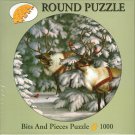 Bits And Pieces - Reindeer & Feathered Friends 1000 Piece Round Puzzle