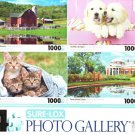 4 1000 Piece Puzzles: Red Barn, Two White Lab Puppies, Cats in Jeans, Thomas Jef