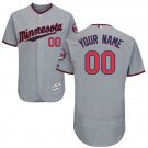 Men Personalized Minnesota Twins Gray Flex Base Custom Name Player Jersey