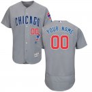 Men's Chicago Cubs Road Gray Flex Base Authentic Collection Custom Name Jersey